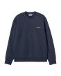 Sudadera Carhartt WIP Script Embroidery Sweat Air Force Blue - White para hombre