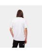 Hombre con camiseta de manga corta Carhartt WIP Script blanca con logo negro posterior