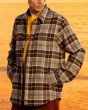 Hombre con Sobrecamisa de franela Lightning Bolt OWL Overshirt Gris a cuadros bolsillos