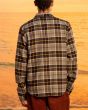 Hombre con Sobrecamisa de franela Lightning Bolt OWL Overshirt Gris a cuadros espalda