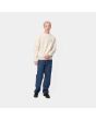 Hombre con sudadera Carhartt WIP American Script Sweatshirt blanca frontal