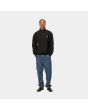 Hombre con sudadera de media cremallera American Script Sweat Negra frontal