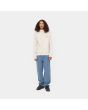 Hombre con sudadera de media cremallera American Script Sweat Natural frontal