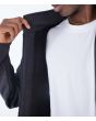 Hombre con Chaqueta tipo sudadera con forro polar de borreguillo Hurley Alps Block Crew gris y negra interior