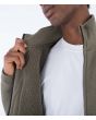 Hombre con Sudadera de forro polar con cremallera Hurley Apls Block Crew Gris y Verde interior de borreguillo