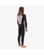 Hombre con traje de neopreno con cremallera en el pecho Vissla Seven Seas 4/3mm Negro interior posterior