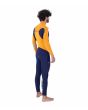 Hombre con traje de neopreno con cremallera en el pecho Hurley Advant 4/3mm Fullsuit Azul Marino y Naranja lateral