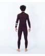 Hombre con traje de neopreno con cremallera en el pecho Hurley PLUS 4/3mm granate posterior