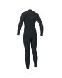 Traje de surf con cremallera en el pecho O'Neill Hyperfreak 5/4 Plus color Gunmetal Gris para mujer posterior