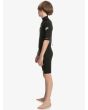 Niño con neopreno corto con cremallera en la espalda Quiksilver Boy Prologue 2/2mm Springsuit Negro lateral