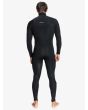 Hombre con traje de surf con cremallera en el pecho Quiksilver 4/3mm Everyday Sessions negro posterior