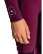Mujer con traje de neopreno con cremallera en el pecho Roxy Elite 3/2mm negro floral interior sellado manga