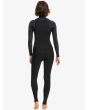 Mujer con neopreno con cremallera en el pecho Roxy Swell Series 4/3mm negro posterior