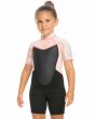 Niña con Traje de Surf de Primavera con Manga Corta y Cremallera en la Espalda 2/2mm Prologue Tiny 2-7 años Rosa Floral