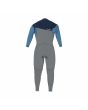 Traje de neopreno con cremallera en el pecho Volcom Modulator 4/3mm Gris y Azul para hombre posterior