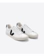Zapatillas de cuero Veja Esplar blancas y negras Unisex frontal