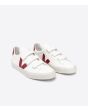 Zapatillas con velcro Veja Recife Chromefree Leather White Marsala blancas y granates Unisex frontal