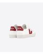 Zapatillas con velcro Veja Recife Chromefree Leather White Marsala blancas y granates Unisex posterior