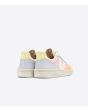 Zapatillas de cuero Veja V-10 Leather Petale White Multico para mujer posterior