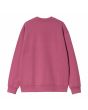 Sudadera Carhartt WIP Women's Carhartt Sweatshirt magenta con logo beige para mujer posterior