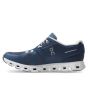 Zapatillas On Running Cloud 5 azul vaquero y blanco para mujer izquierda
