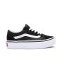 Zapatillas con plataforma Vans UY Old School en color negro con suela y banda lateral blanca para niña derecha
