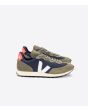 Zapatillas Veja Rio Branco Alveomesh azul marino y verde con detalles en blanco y naranja Unisex 
