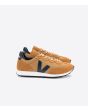 Zapatillas Ecológicas Veja Rio Branco Ripstop Tent Nautico marrones con logo azul marino y suela blanca