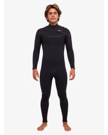 Hombre con Quiksilver Marathon Sessions 4/3mm Chest Zip traje de neopreno negro 