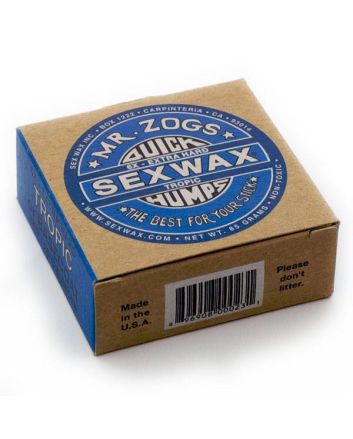 Parafina Sex Wax Quick Humps 6X Blue Extra Soft Eco Box para aguas tropicales de más de 26º