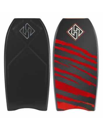 Tabla de Bodyboard Hubboards Houston NRG Plus Pro 40,5" en color negro, gris y rojo