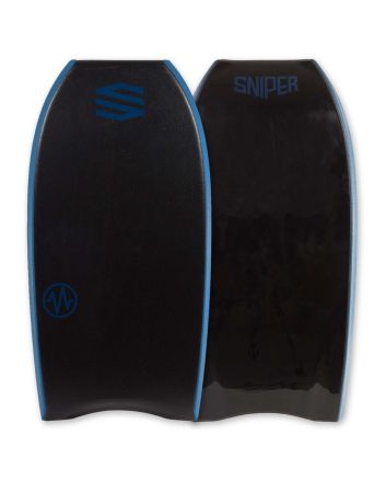 Tabla de bodyboard Sniper Pulse DK PP Elite Series negro con cantos azules 43,5"