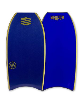 Tabla de bodyboard Sniper Pulse DK PP Elite Series negro con cantos azules 43,5"