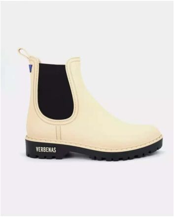 Botín de agua Verbenas Gaudi Mate color crudo y negro para mujer