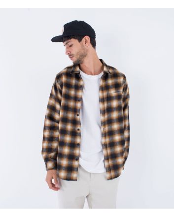 Hombre con Camisa de franela Hurley Portland Heavyweight Marrón 