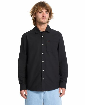 Hombre con Camisa de manga larga Volcom Veeco Oxford negra 