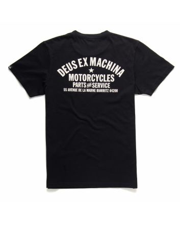 Camiseta de Manga Corta Deus Ex Machina Biarritz Address negra para Hombre