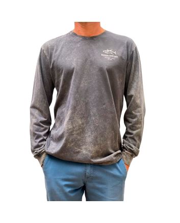 Hombre con Camiseta de manga larga Mission Logo Atún Pontevedra color gris oscuro lavado Unisex 