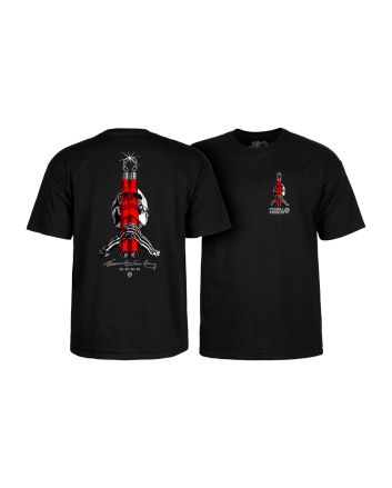 Camiseta de manga corta Powell Peralta x Bruce Lee Skull & Nunchucks Negra para hombre