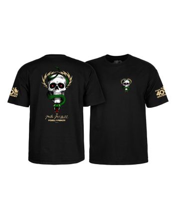 Camiseta de manga corta Powell Peralta Mike McGill Skull & Snake 40th Anniversary Negra para hombre
