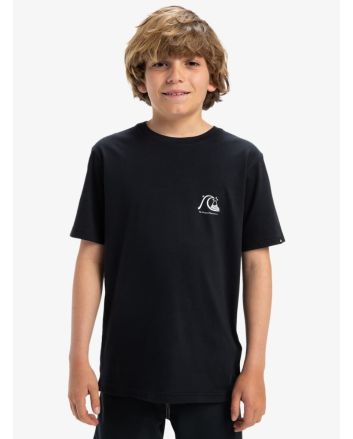 Niño con camiseta orgánica de manga corta Quiksilver Evo Original Negra
