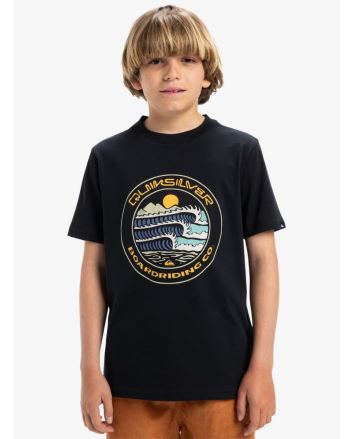Niño con camiseta de manga corta Quiksilver Evo Three Seas Negra