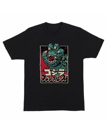 Camiseta de manga corta Santa Cruz Godzilla Hand Front Negra para hombre