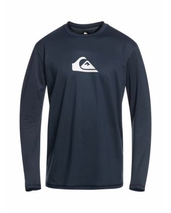 Camiseta surf de manga larga UPF 50 Quiksilver Solid Streak azul marino para niños de 8 a 16 años