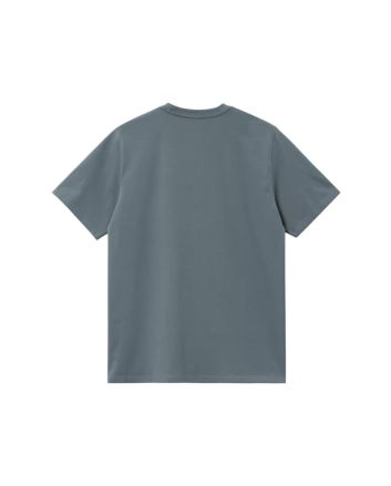 Camiseta Carhartt WIP Chase azul Cozy Blue con logo dorado para hombre