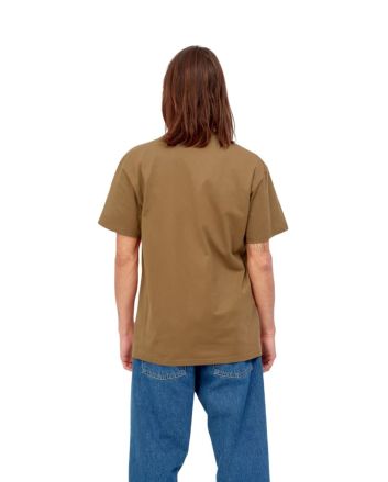 Hombre con Camiseta Carhartt WIP S/S Chase Hamilton Brown Gold