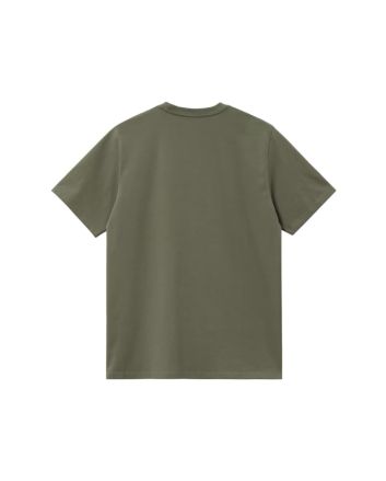Camiseta Carhartt WIP Chase verde Leaf con logo dorado para hombre