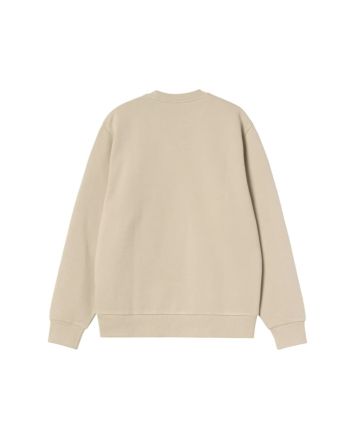 Sudadera Carhartt WIP Script Embroidery beige Barchan/White para hombre