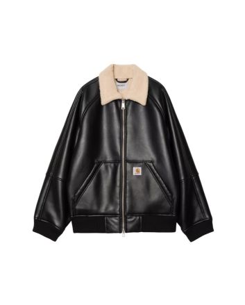 Cazadora de piel sintética Carhartt WIP Shelton Jacket color Negro-Natural para hombre