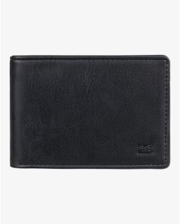 Cartera de cuero sintético con triple hoja Billabong Vacant PU Negra para hombre